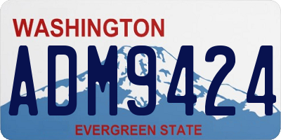 WA license plate ADM9424