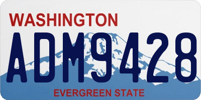 WA license plate ADM9428