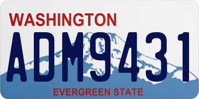 WA license plate ADM9431