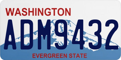 WA license plate ADM9432