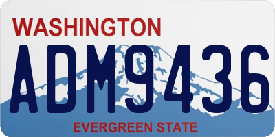 WA license plate ADM9436