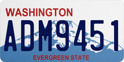 WA license plate ADM9451