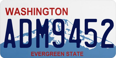 WA license plate ADM9452