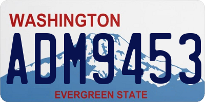 WA license plate ADM9453