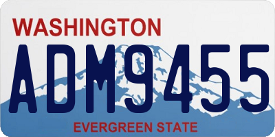 WA license plate ADM9455