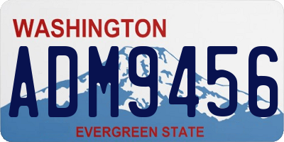 WA license plate ADM9456