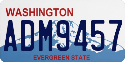 WA license plate ADM9457