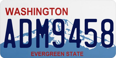 WA license plate ADM9458