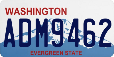WA license plate ADM9462