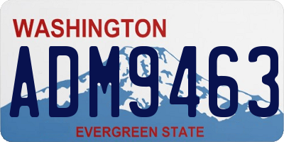 WA license plate ADM9463