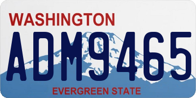 WA license plate ADM9465