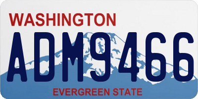 WA license plate ADM9466