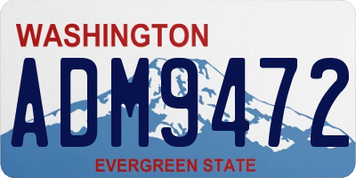WA license plate ADM9472
