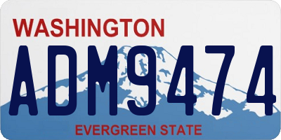 WA license plate ADM9474