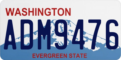 WA license plate ADM9476