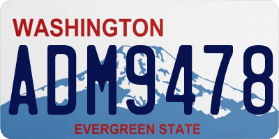 WA license plate ADM9478