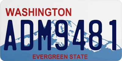 WA license plate ADM9481