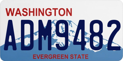 WA license plate ADM9482