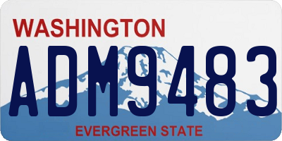 WA license plate ADM9483