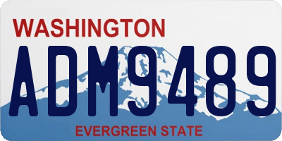 WA license plate ADM9489