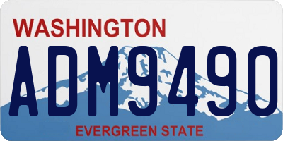 WA license plate ADM9490