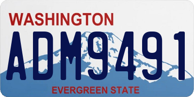 WA license plate ADM9491