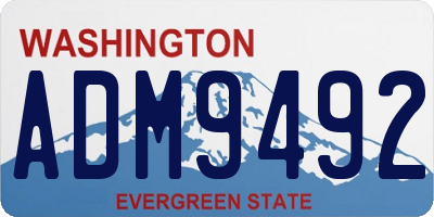 WA license plate ADM9492