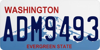 WA license plate ADM9493