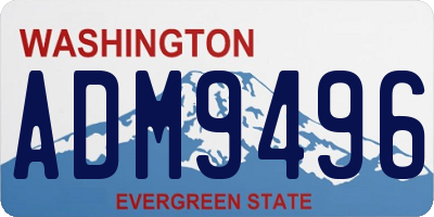 WA license plate ADM9496