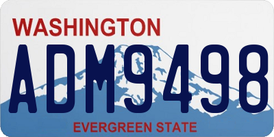 WA license plate ADM9498
