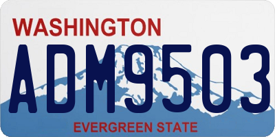 WA license plate ADM9503