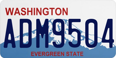 WA license plate ADM9504