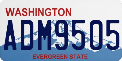 WA license plate ADM9505