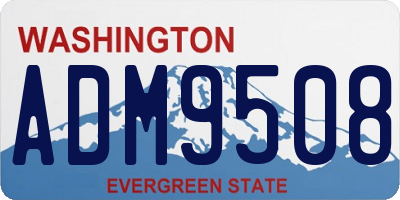 WA license plate ADM9508