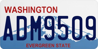 WA license plate ADM9509
