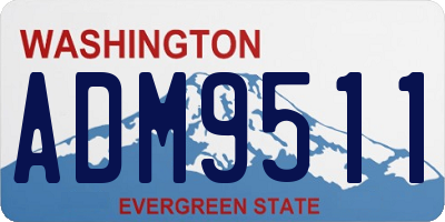 WA license plate ADM9511
