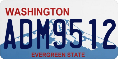 WA license plate ADM9512