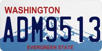 WA license plate ADM9513