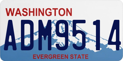 WA license plate ADM9514