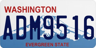 WA license plate ADM9516