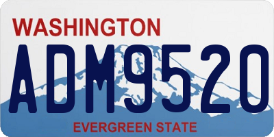 WA license plate ADM9520