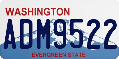 WA license plate ADM9522