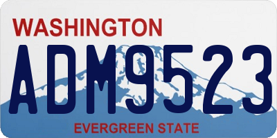 WA license plate ADM9523
