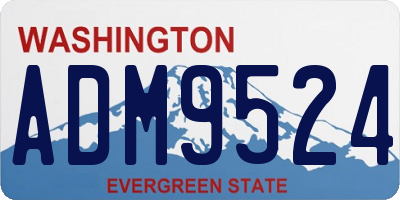WA license plate ADM9524