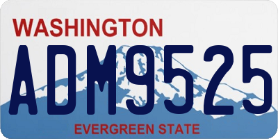 WA license plate ADM9525