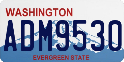 WA license plate ADM9530