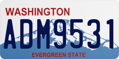 WA license plate ADM9531