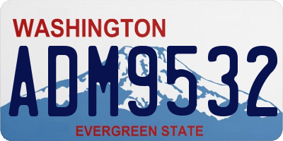 WA license plate ADM9532