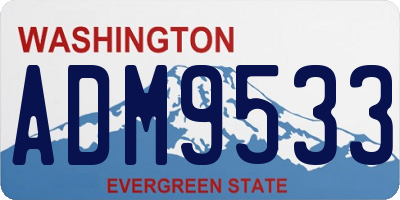 WA license plate ADM9533