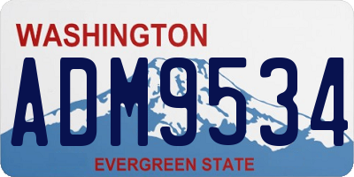 WA license plate ADM9534